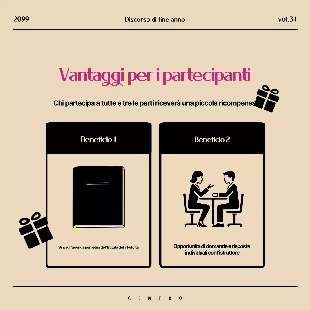 Promuovete un moderno Capodanno speciale in beige e rosa