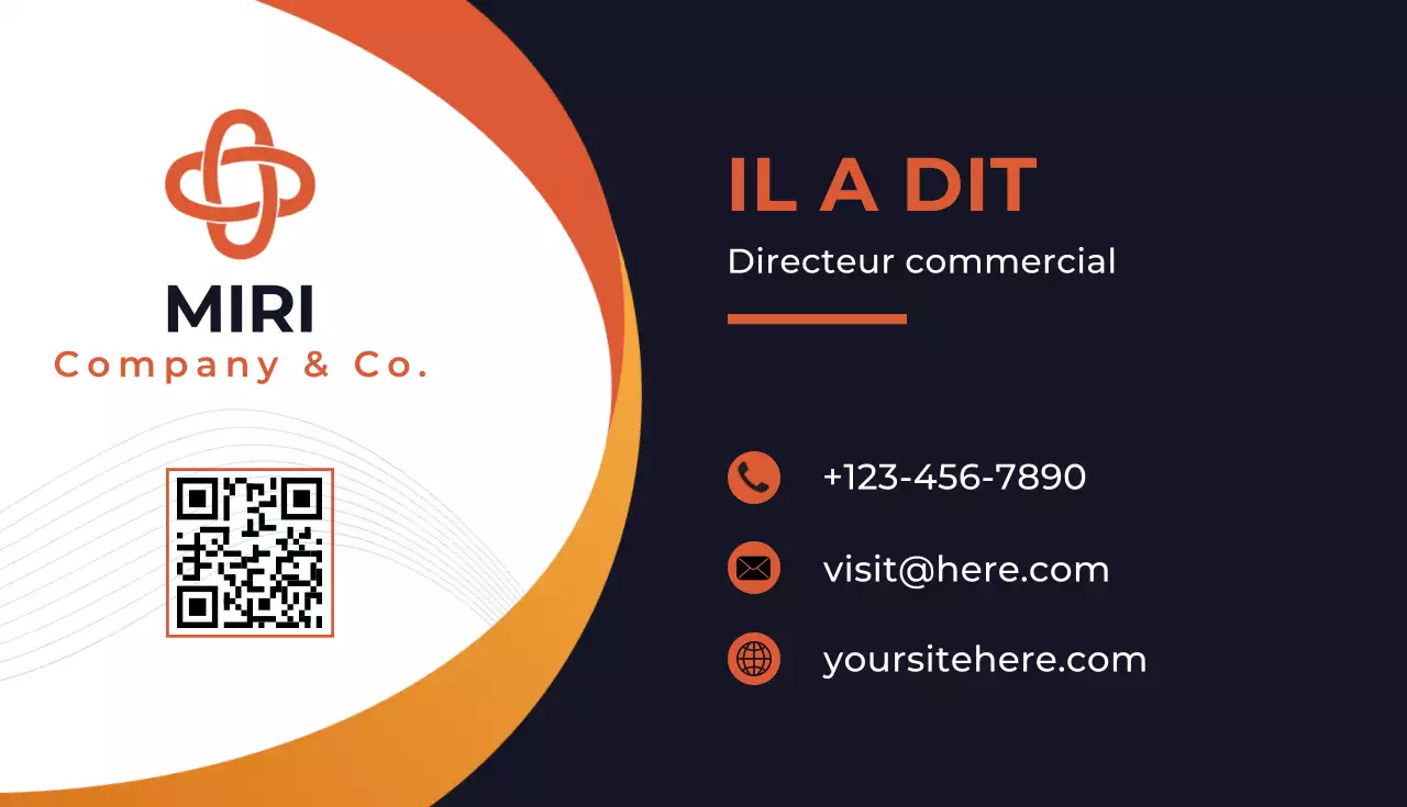 Carte de visite moderne orange