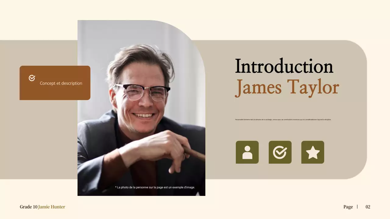 biographie classique beige pour l'annonce de l'école