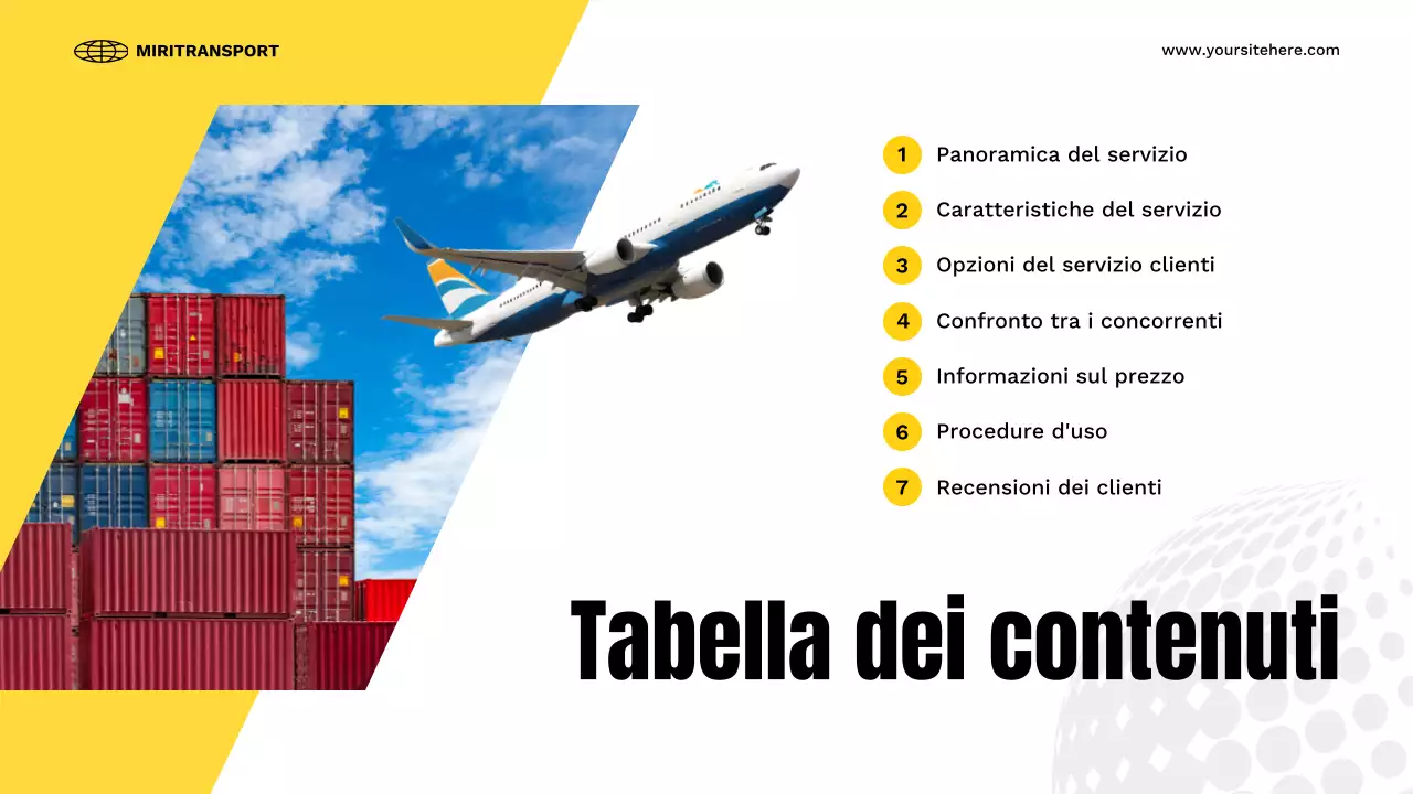 presentazione del trasporto moderno giallo