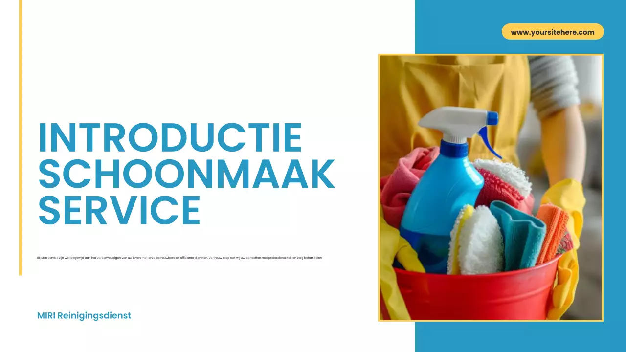 blauw geel modern schoonmaakservice promotie