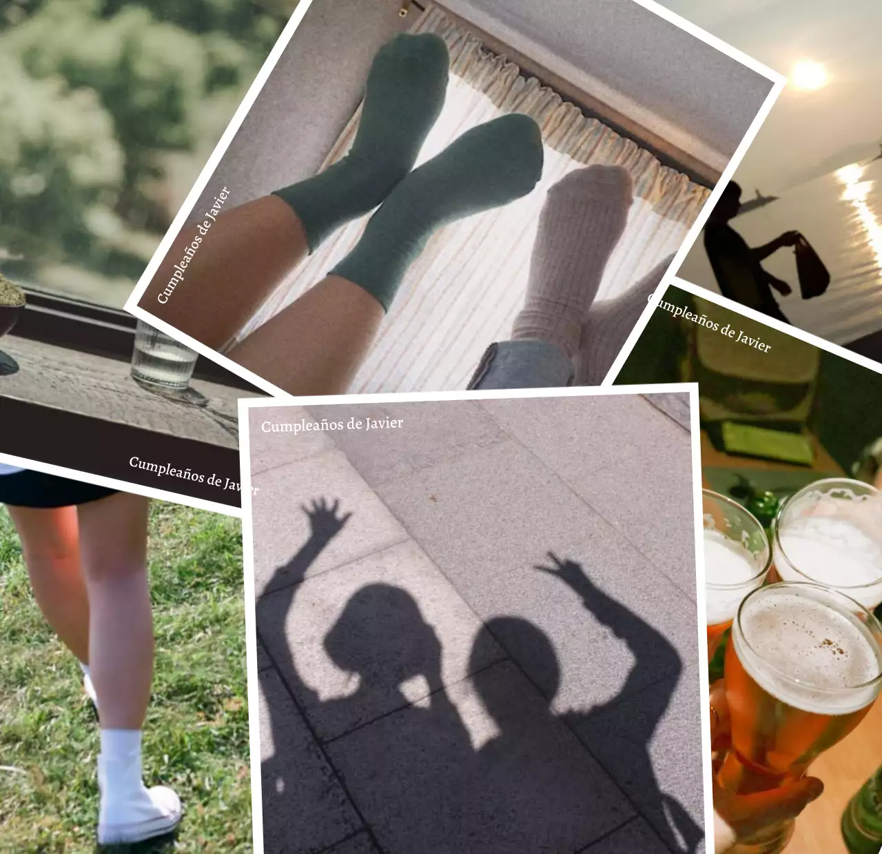 Calendario de fotos de recuerdos vintage con marcos de fotos