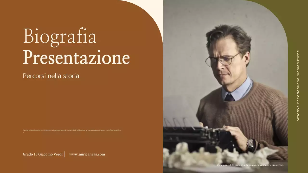 biografia classica beige per l'annuncio scolastico