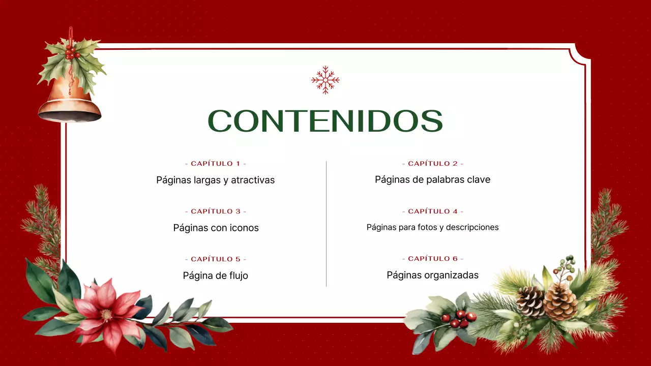 Lujoso planificador de fondo navideño en rojo