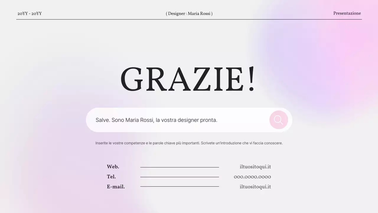 Un semplice portfolio sfumato in rosa