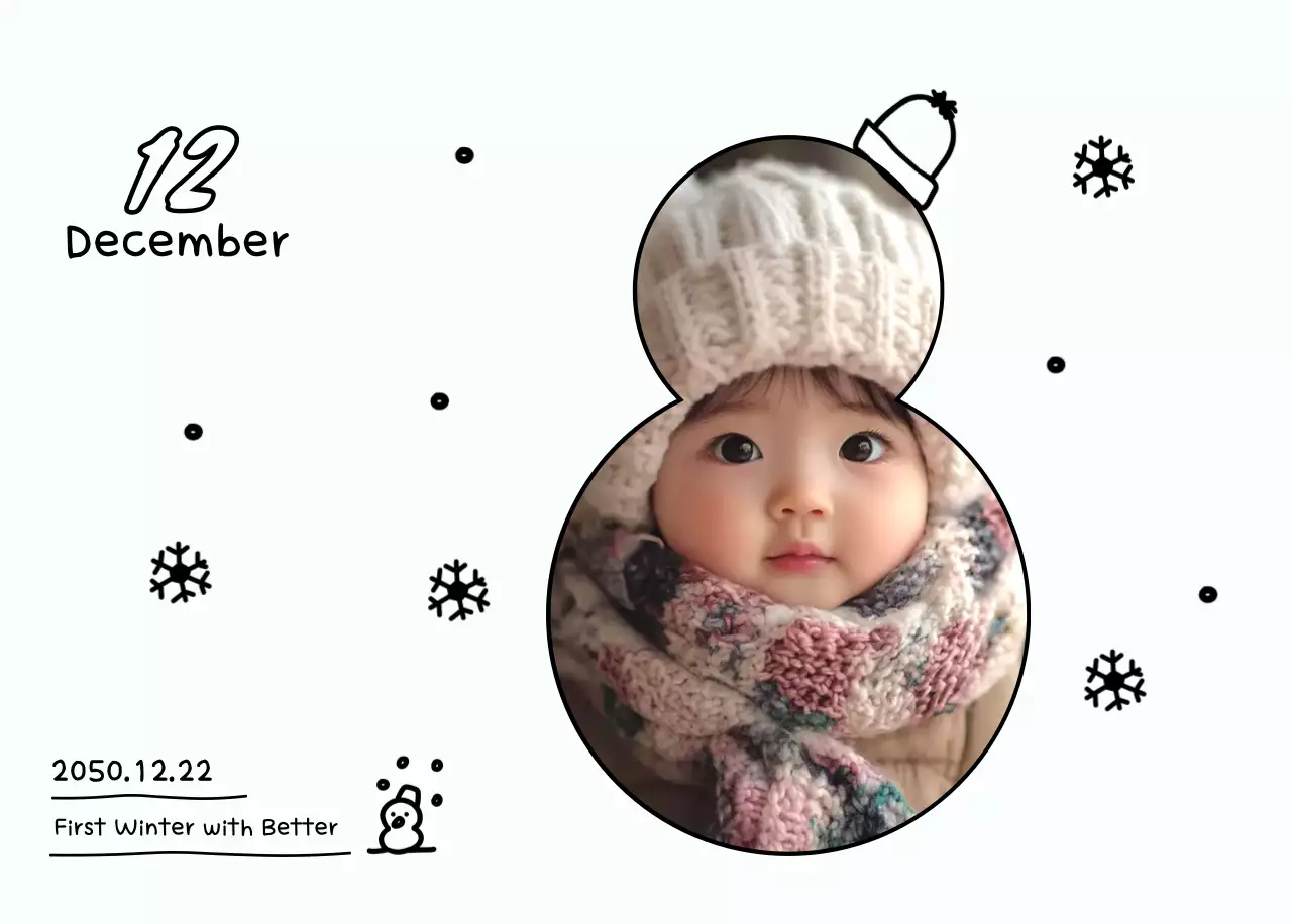 Kalender foto Tahun Baru yang lucu