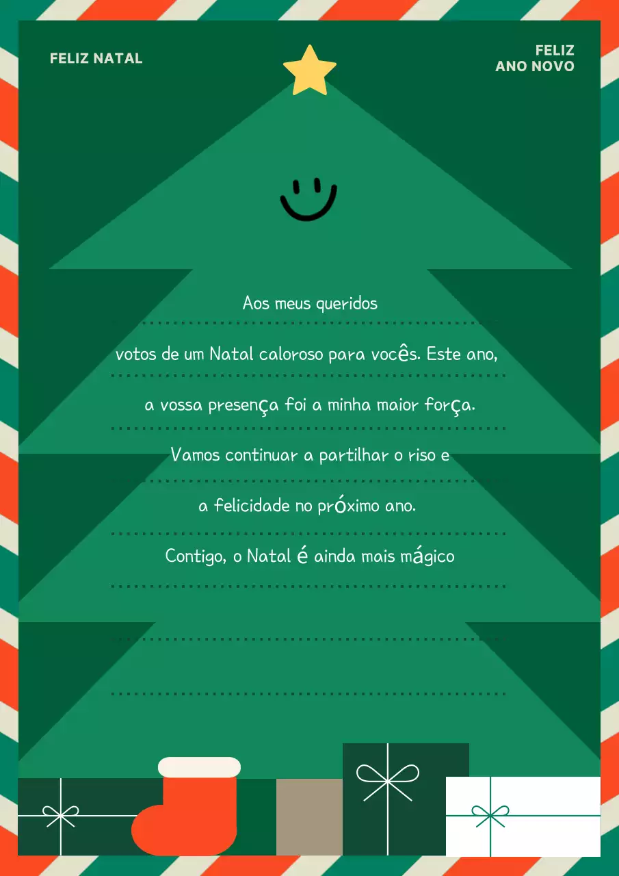cartão de boas festas verde festivo