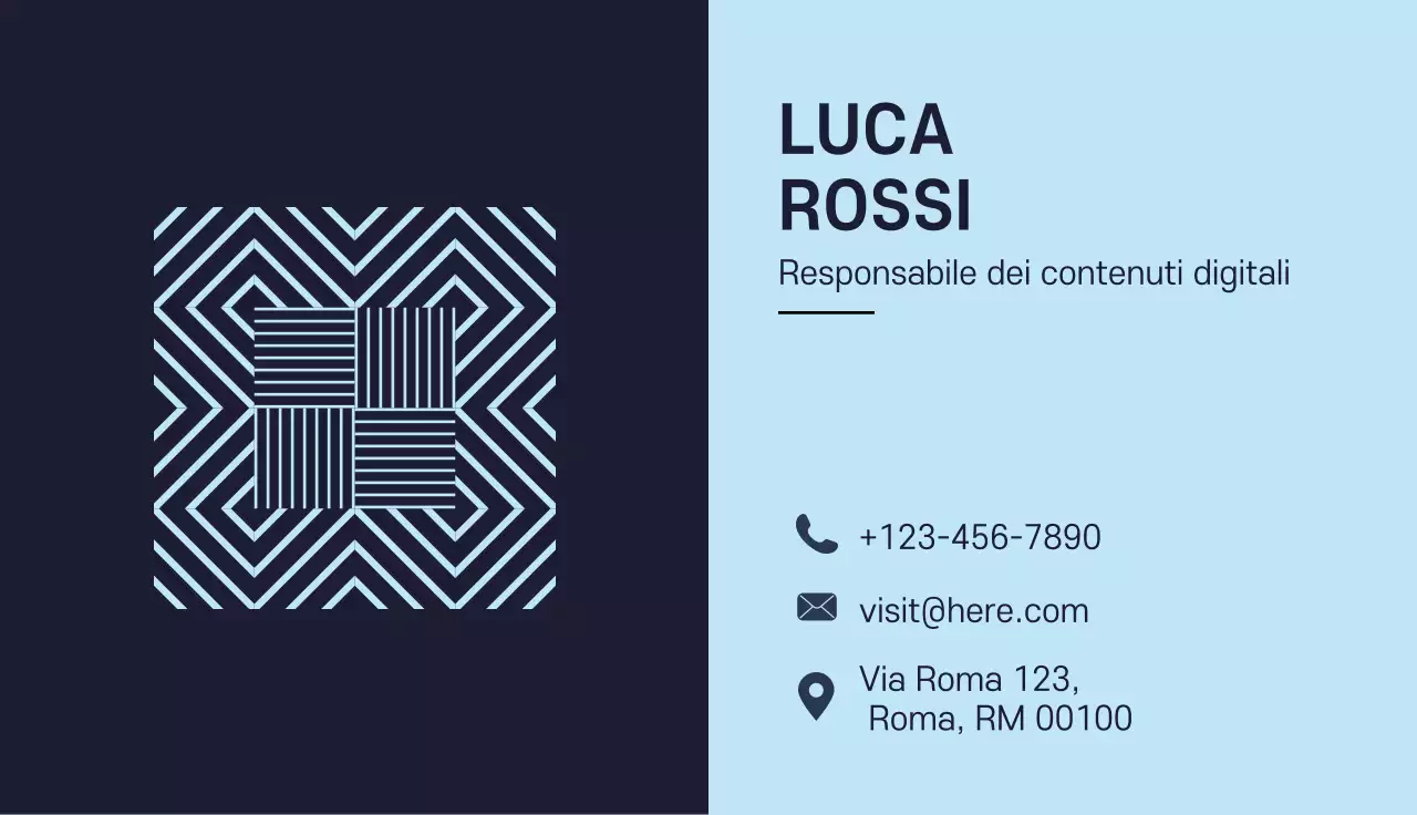 biglietto da visita geometrico navy
