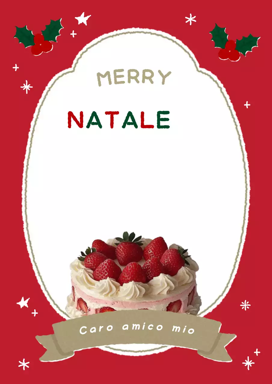 Cartoleria natalizia vintage in rosso e oro