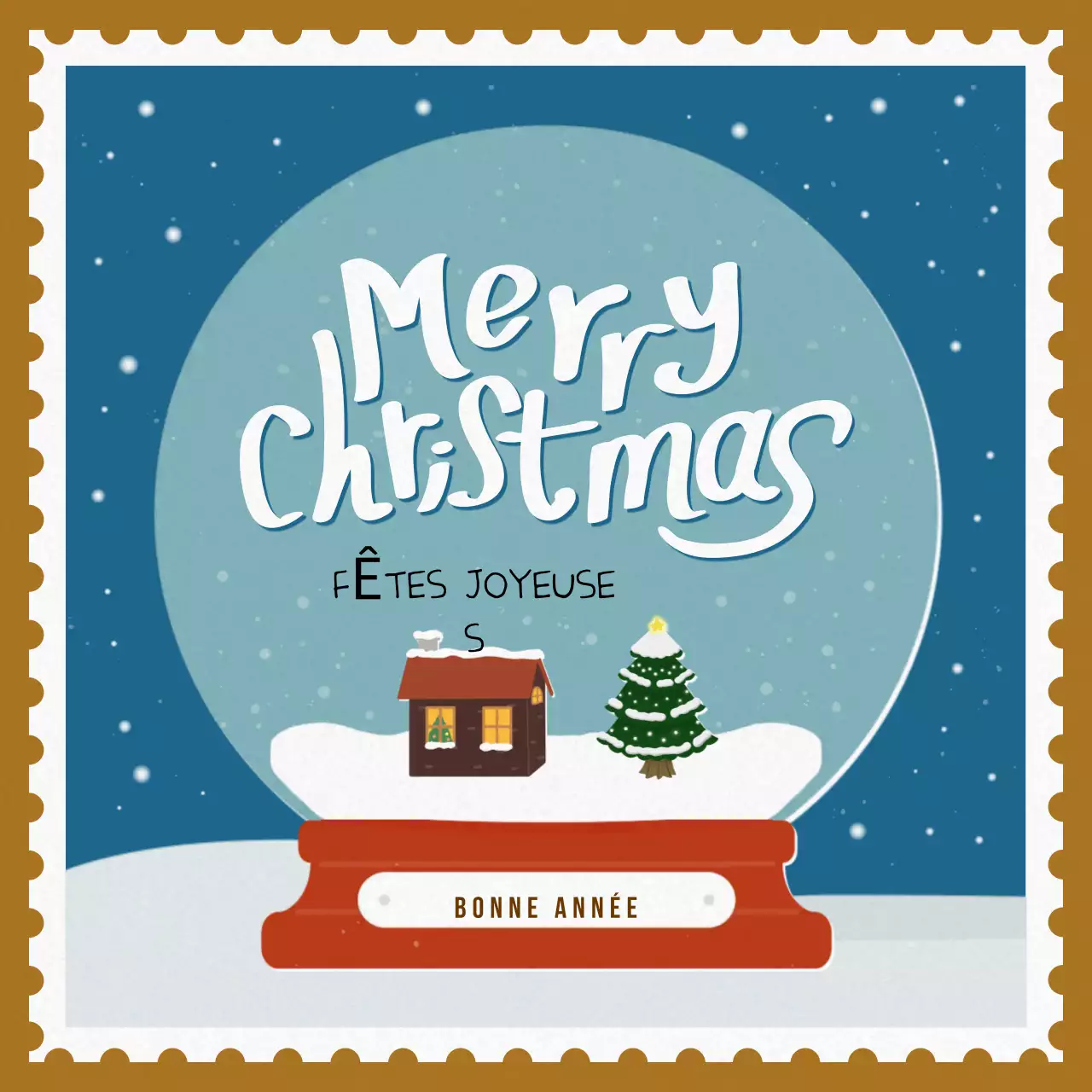 Carte postale rouge de Noël