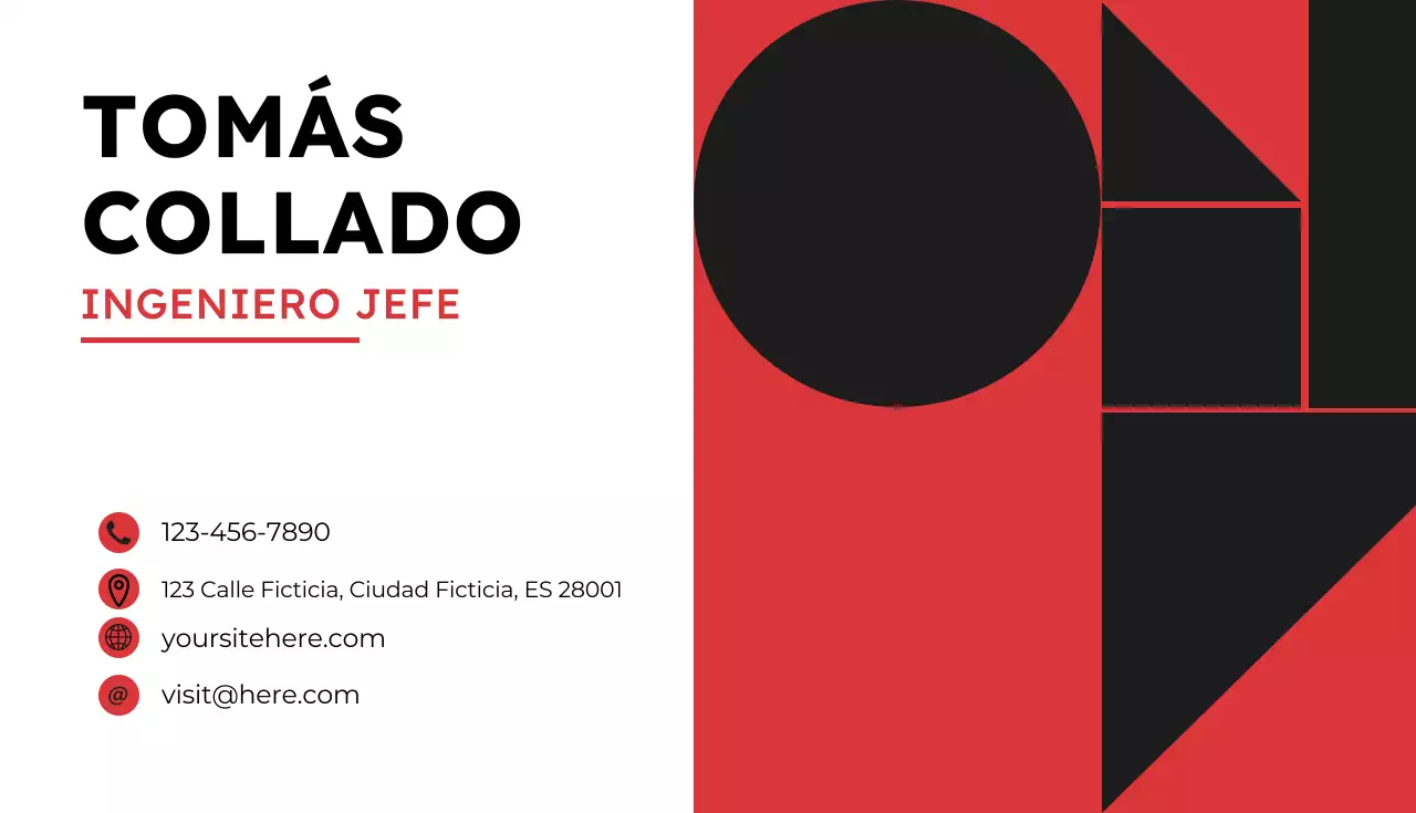 Tarjeta de visita geométrica roja