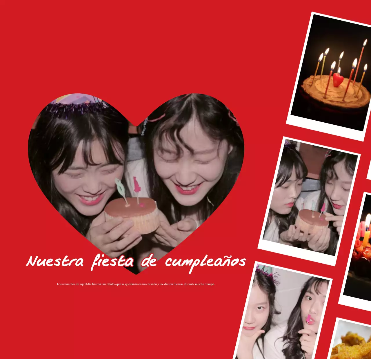 Calendario de fotos de recuerdos vintage con marcos de fotos