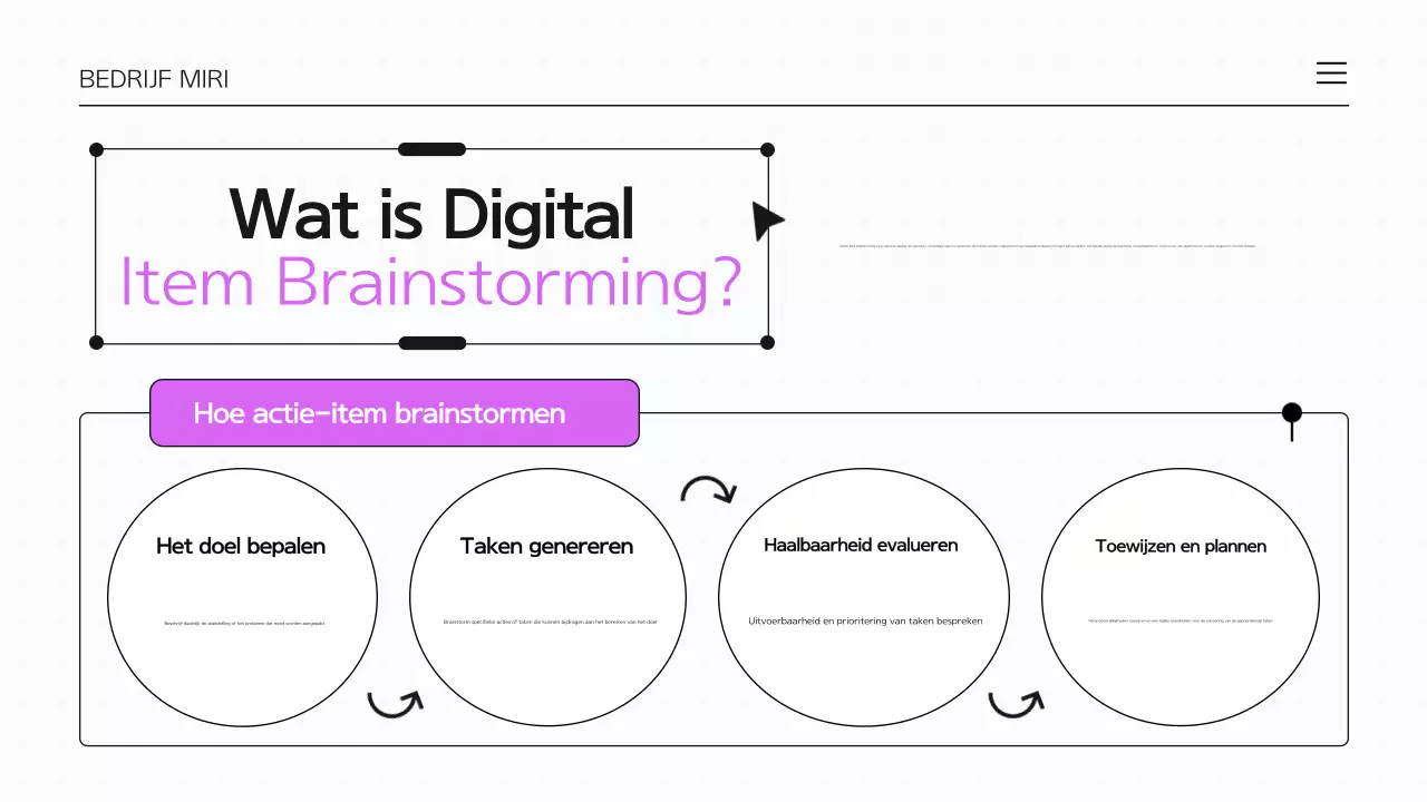 Paars en wit brainstormen infografische presentatie