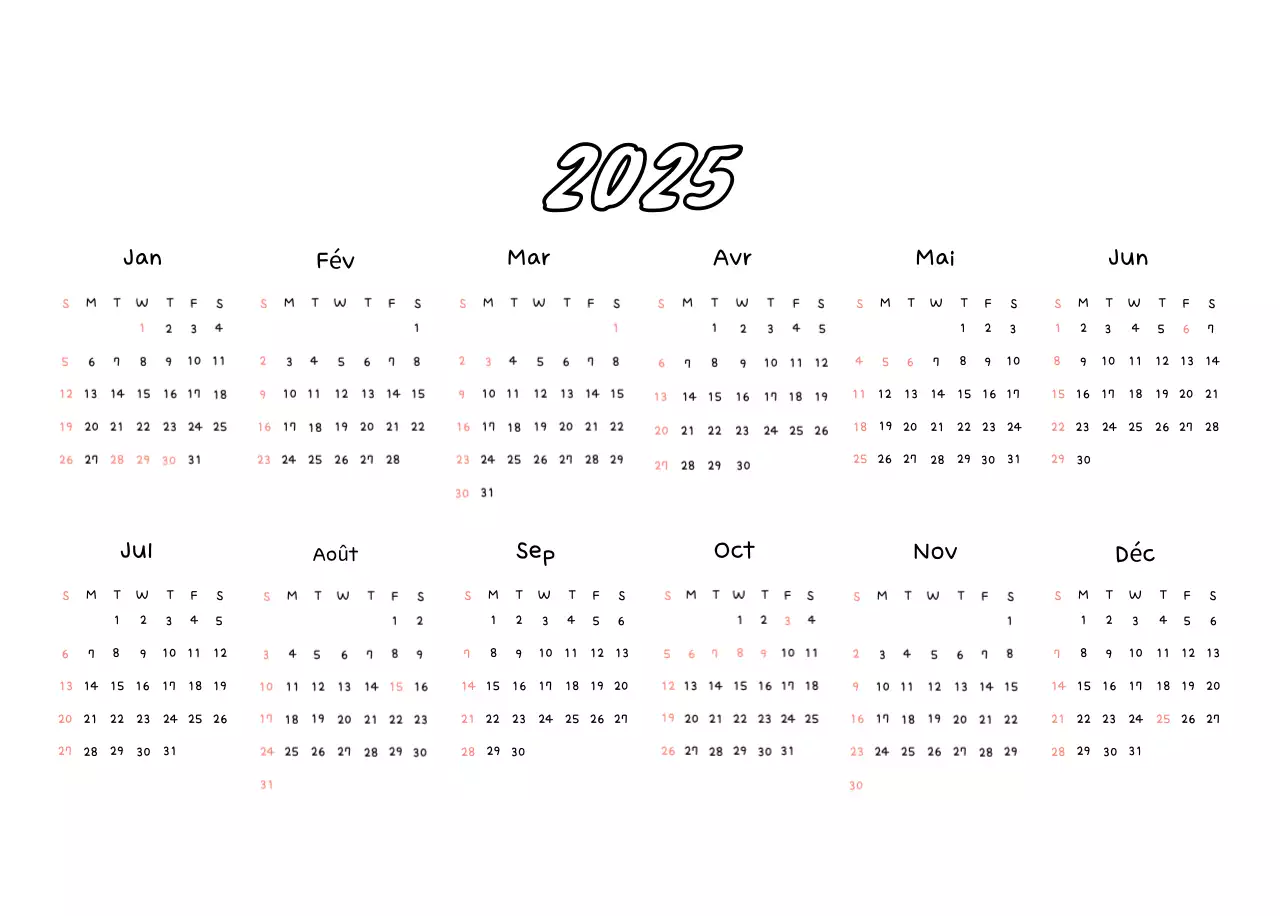 Calendrier photo du Nouvel An