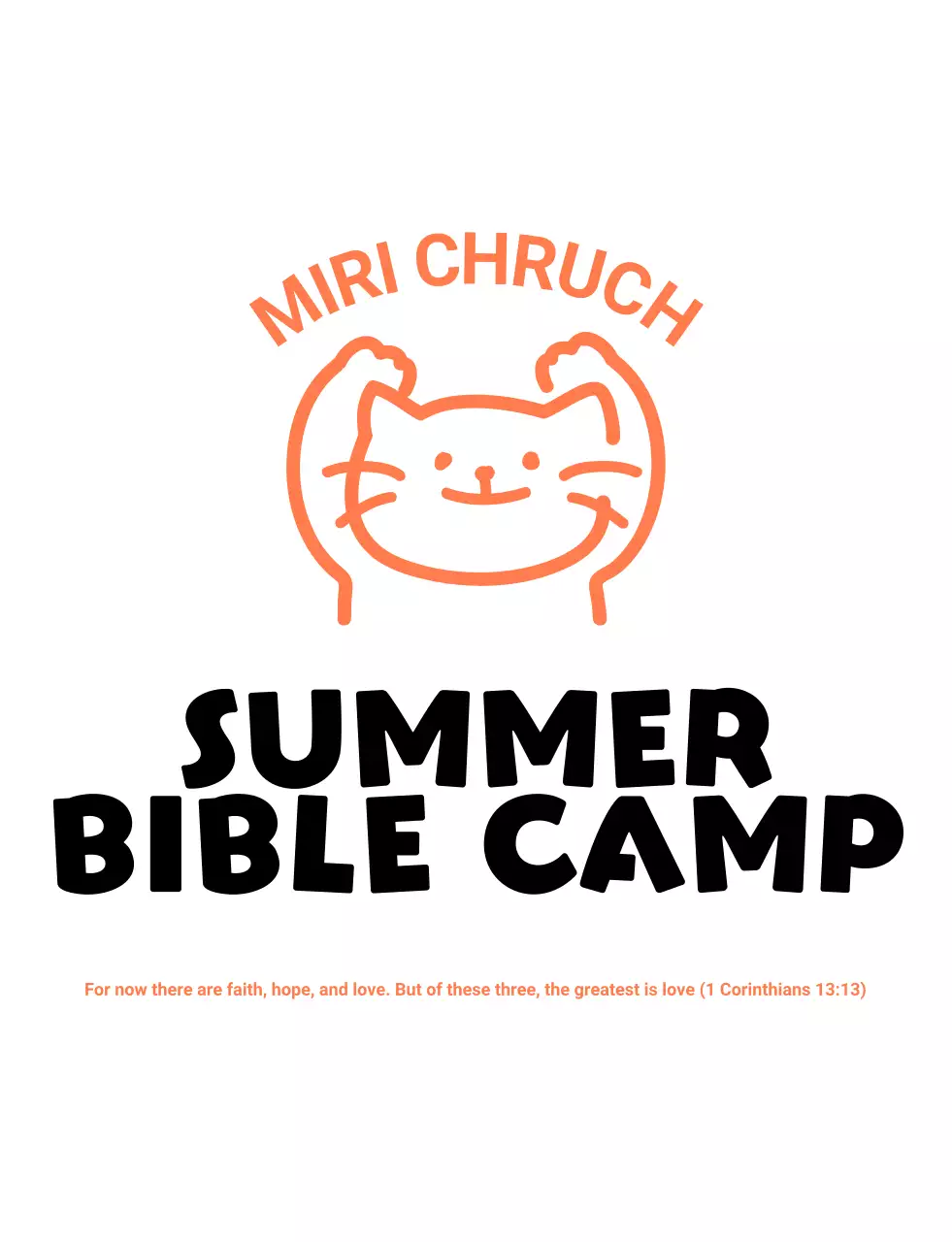 Cute cat drawing logo