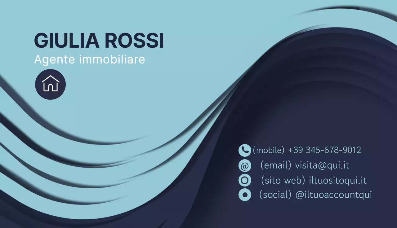 biglietto da visita immobiliare blu moderno
