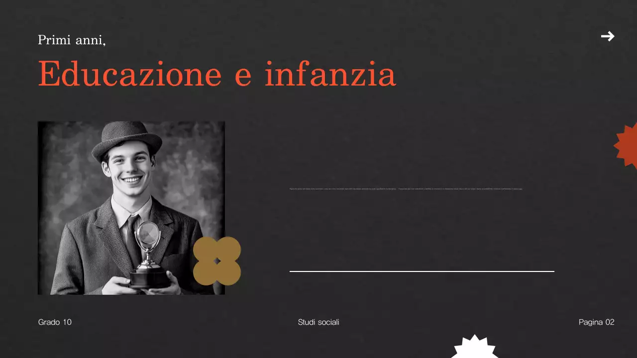 Modello di presentazione biografica vintage beige