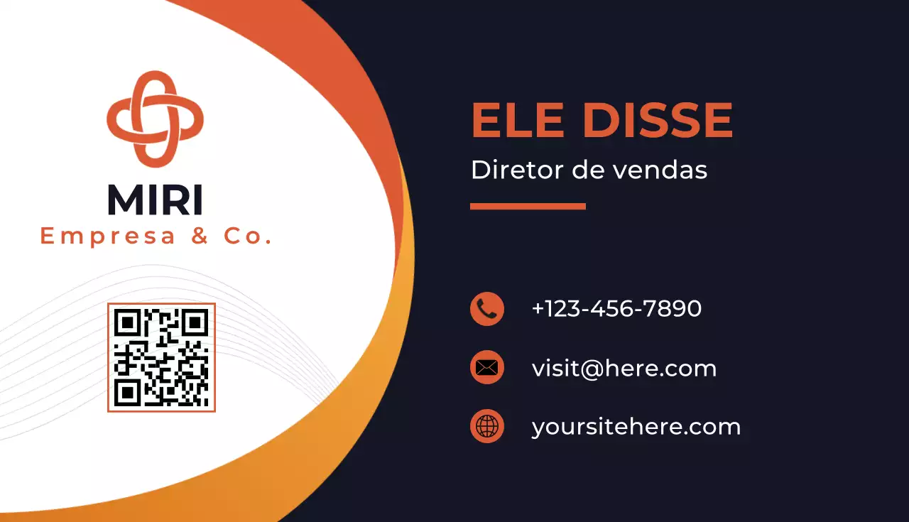 Cartão de visita moderno laranja