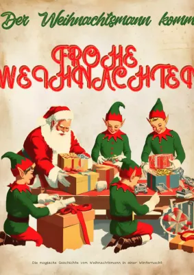 Rote Vintage-Weihnachtskarte