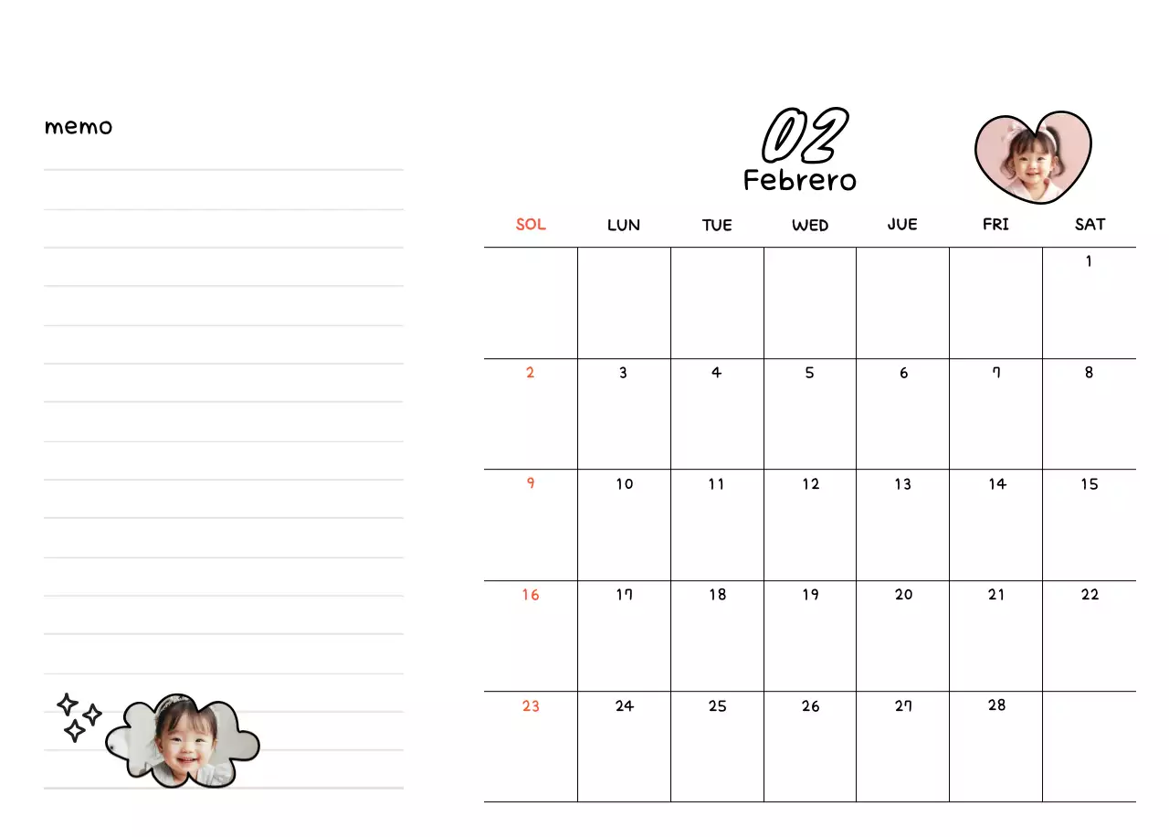 Agenda de Año Nuevo blanca y bonita