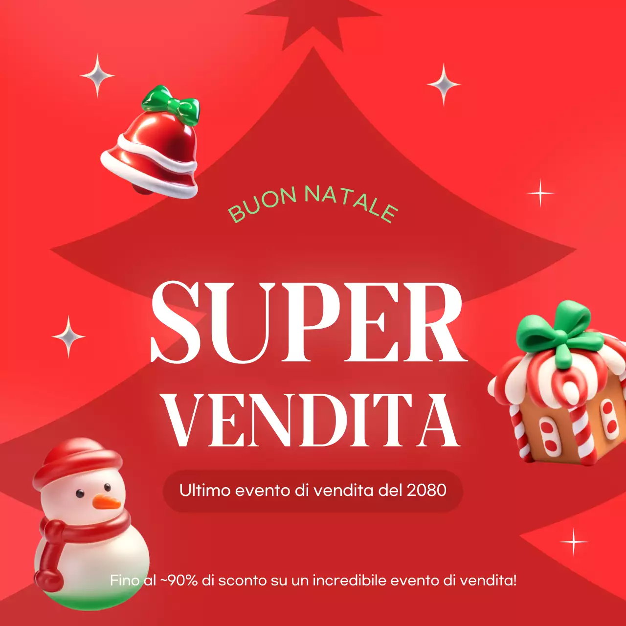 Promozione natalizia rossa e accogliente