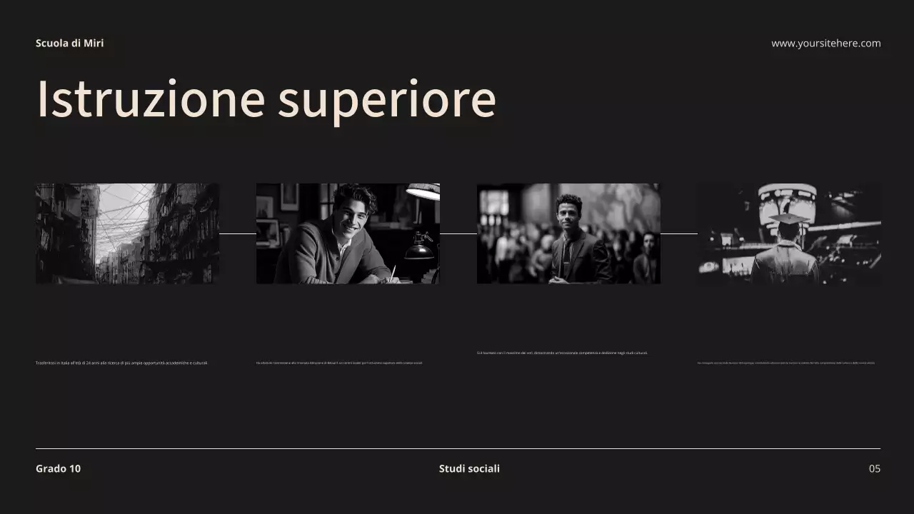 Beige e nero Biografia moderna Materiale di classe Introduzione Presentazione