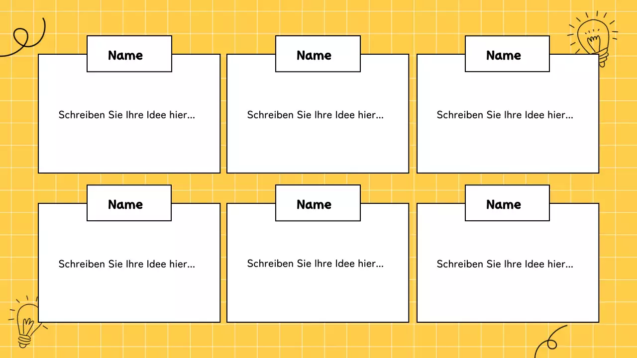 Gelbes Brainstorming Infografik Präsentation