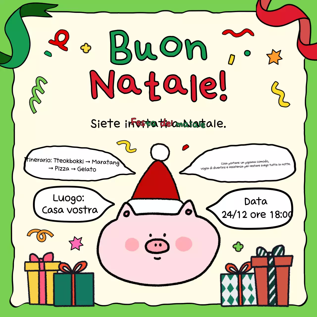 Invito natalizio astratto