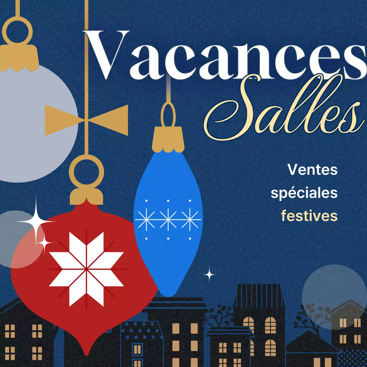 Événement de Noël moderne bleu