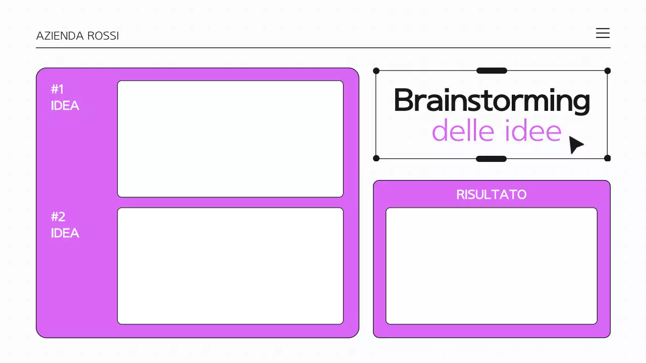 Presentazione infografica Brainstorming viola e bianco