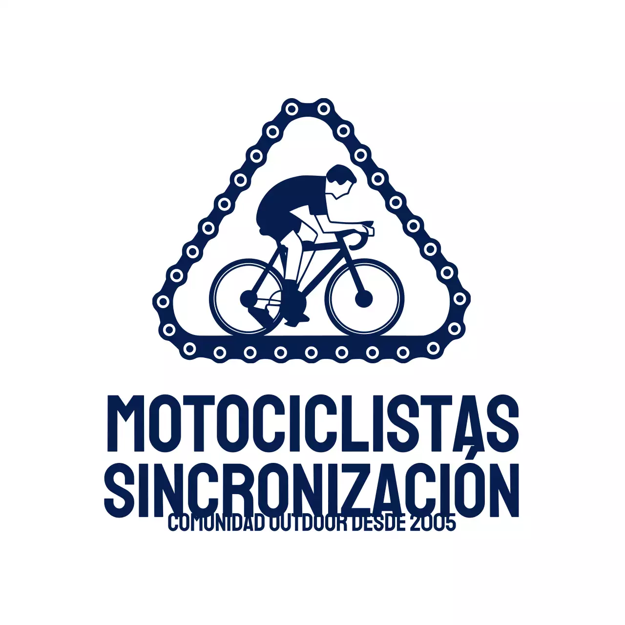 logotipo de la comunidad ciclista navy modern