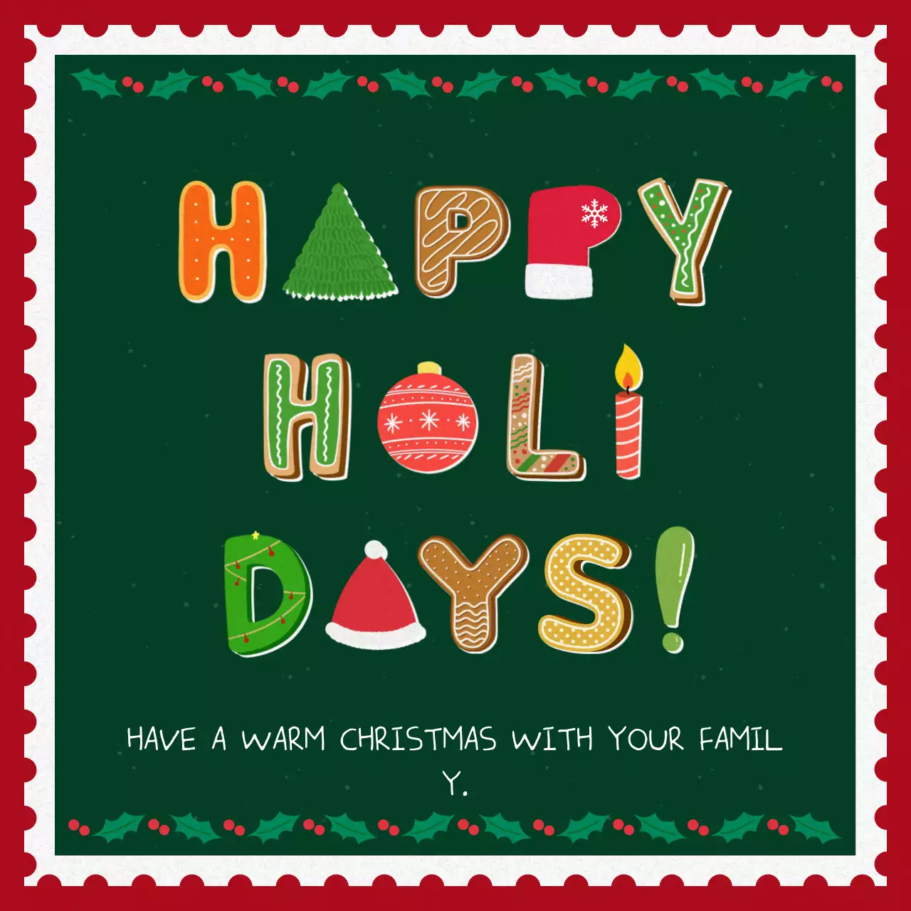 Red Traditional Christmas Greetings Card Instagram Carousel