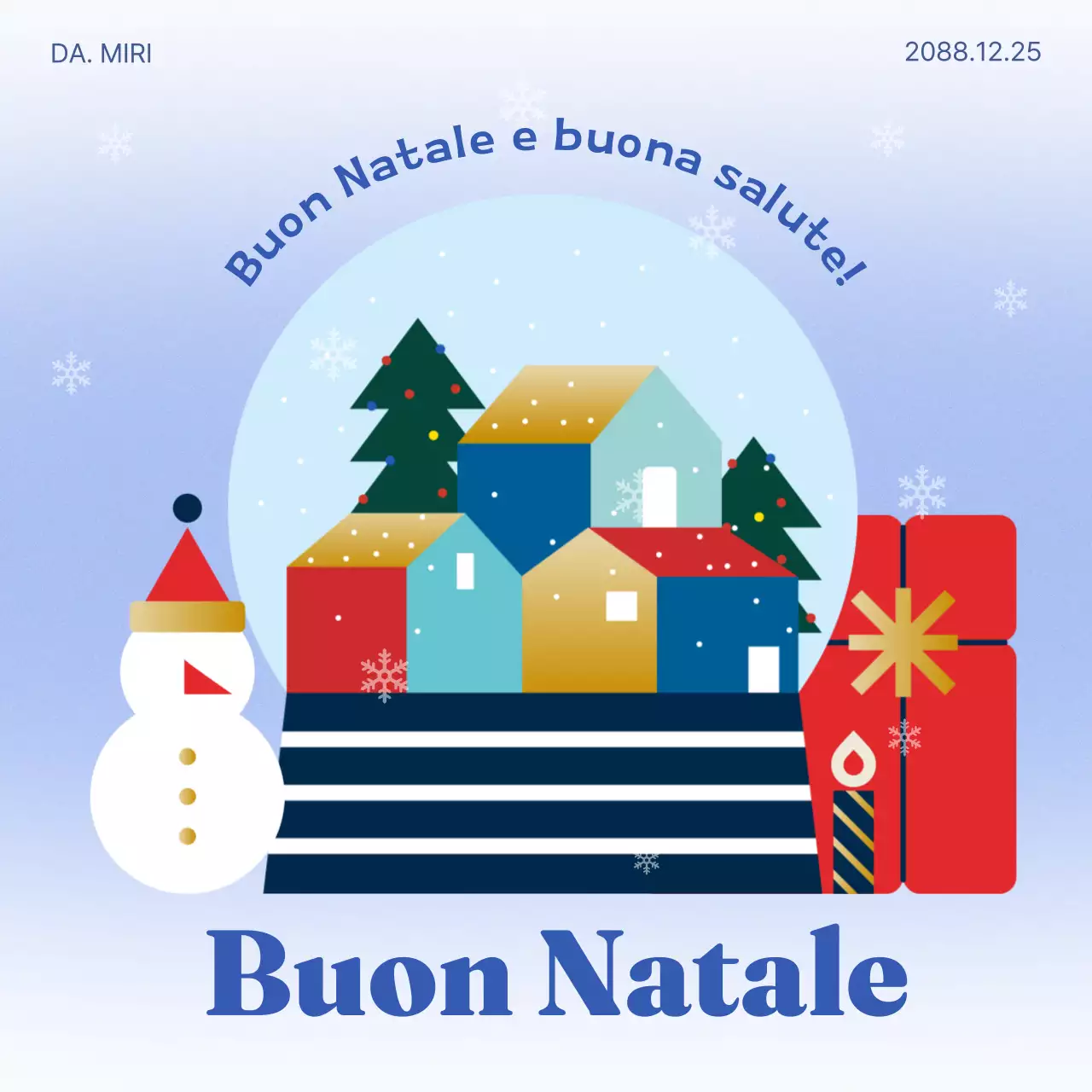 Cartolina di Natale in blu