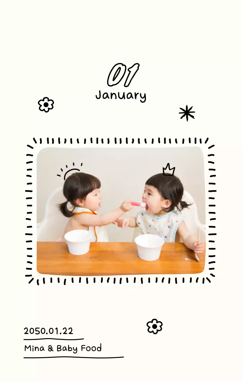 Kalender foto Tahun Baru yang lucu