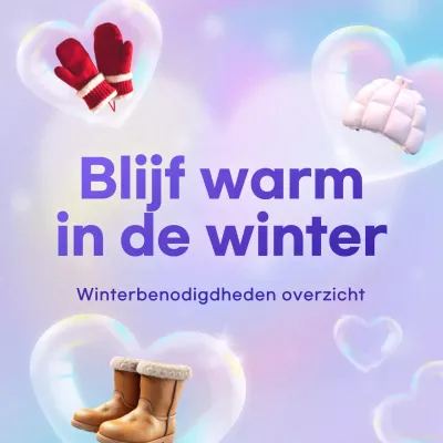 Mauve gezellige winterartikelen advertentie