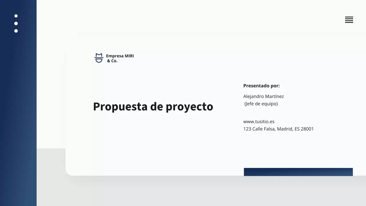 Presentación de la propuesta de proyecto empresarial de la Marina