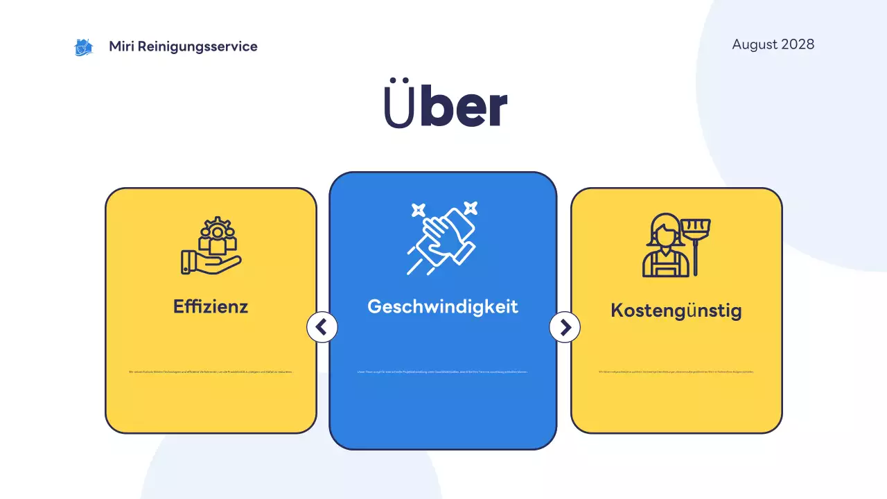 blue modern Reinigungsservice Einführung