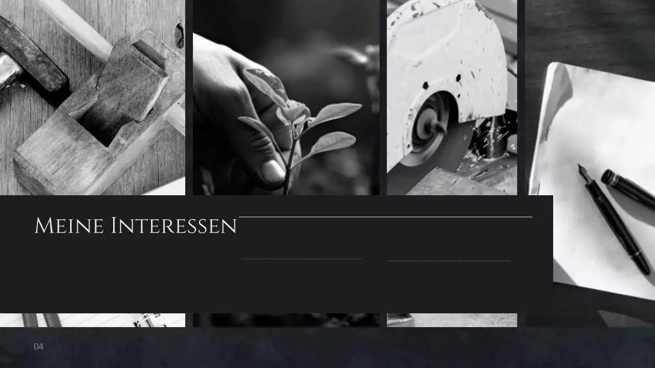 Schwarzes minimalistisches Profil-Layout