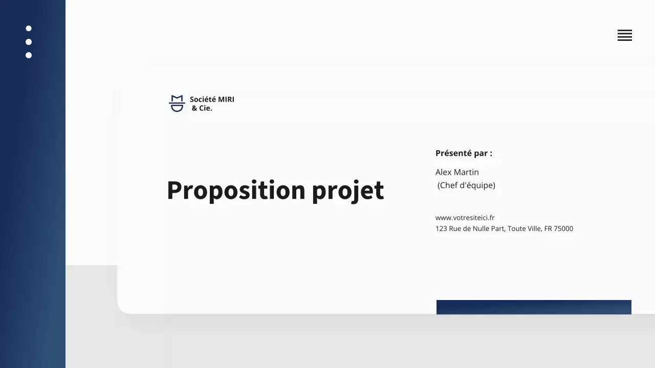 Présentation d'une proposition de projet d'entreprise de la marine