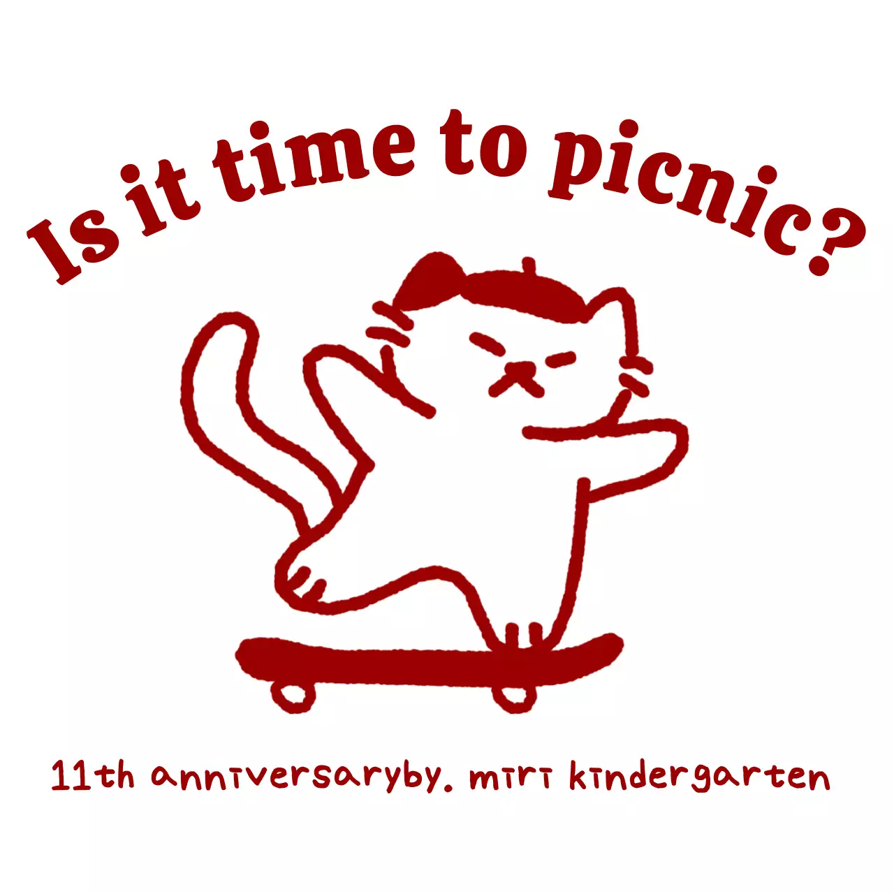 Peringatan taman kanak-kanak yang dilukis dengan tangan yang lucu