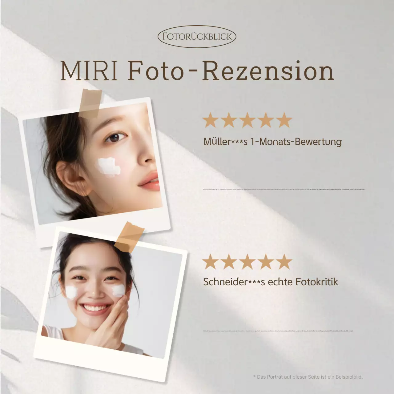 Beige Modern Review Anzeige