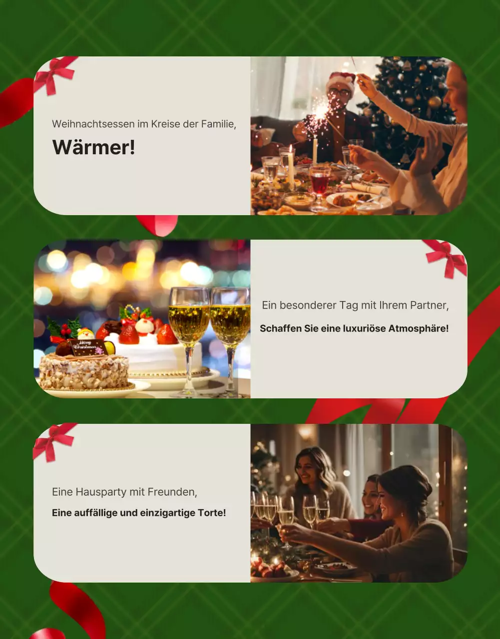 Rote Vintage-Weihnachtstorte Promotion