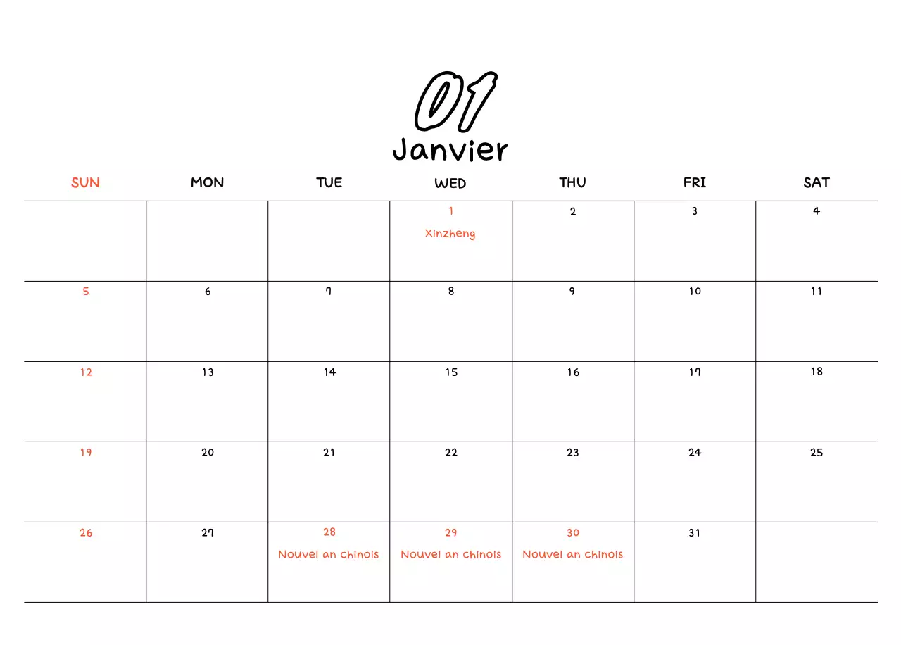 Calendrier photo du Nouvel An