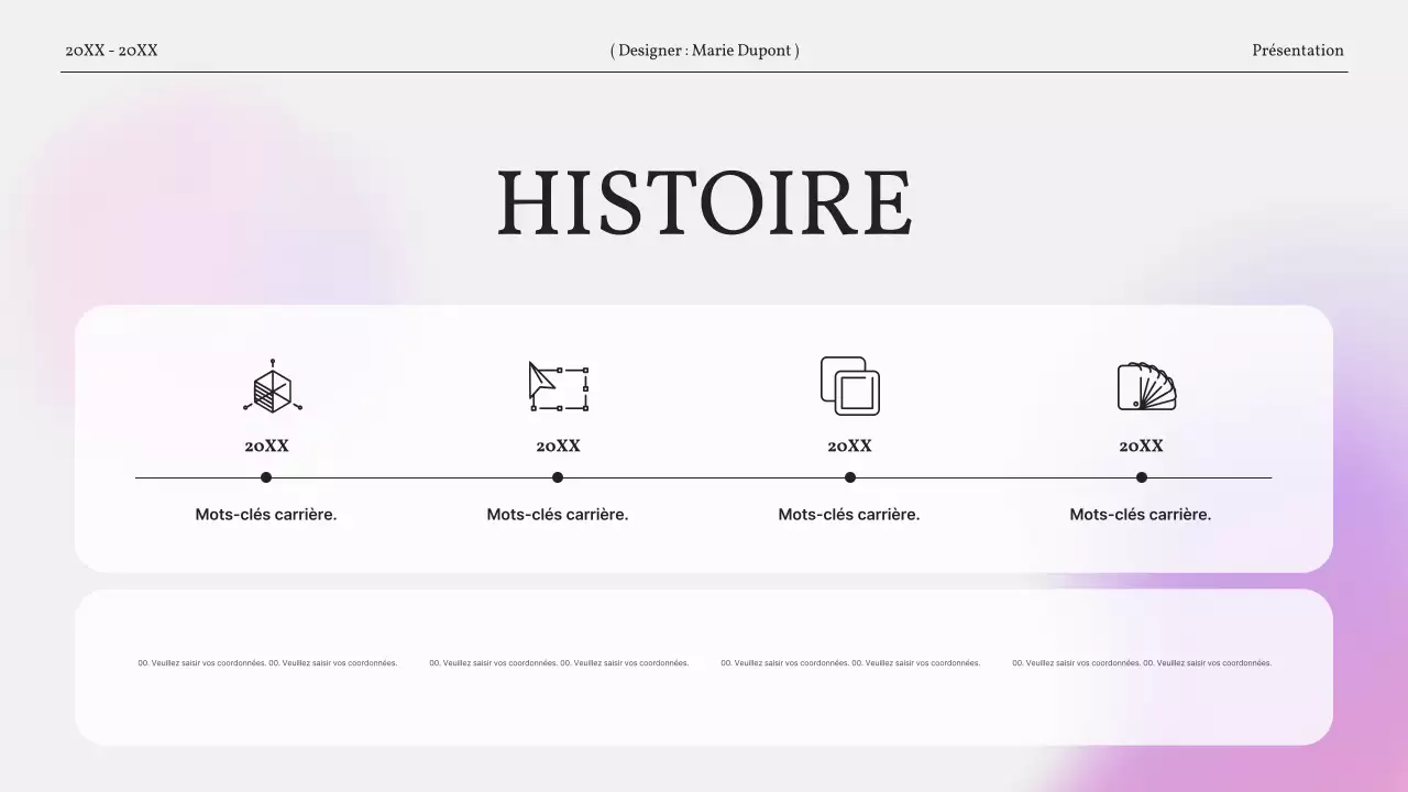 Un portfolio simple et dégradé en rose
