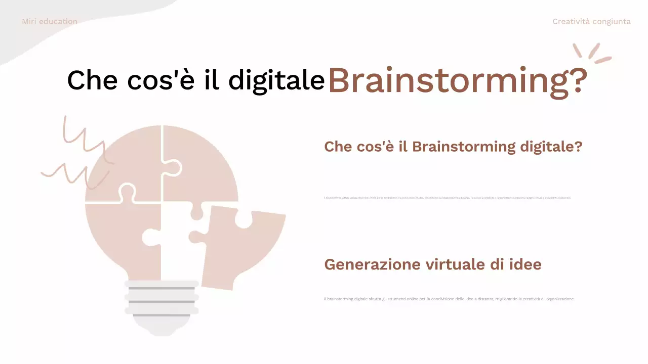 Guida al layout del brainstorming organico marrone e rosa