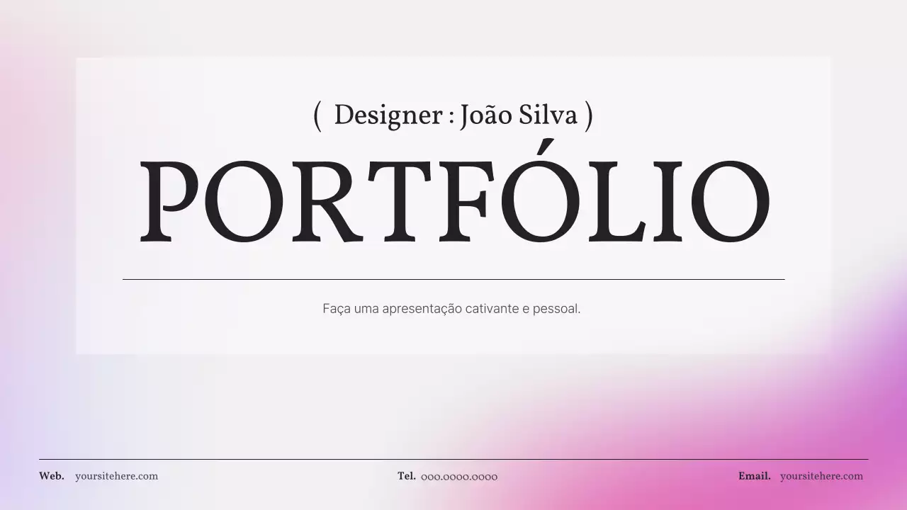 Um portefólio simples com gradiente em cor-de-rosa