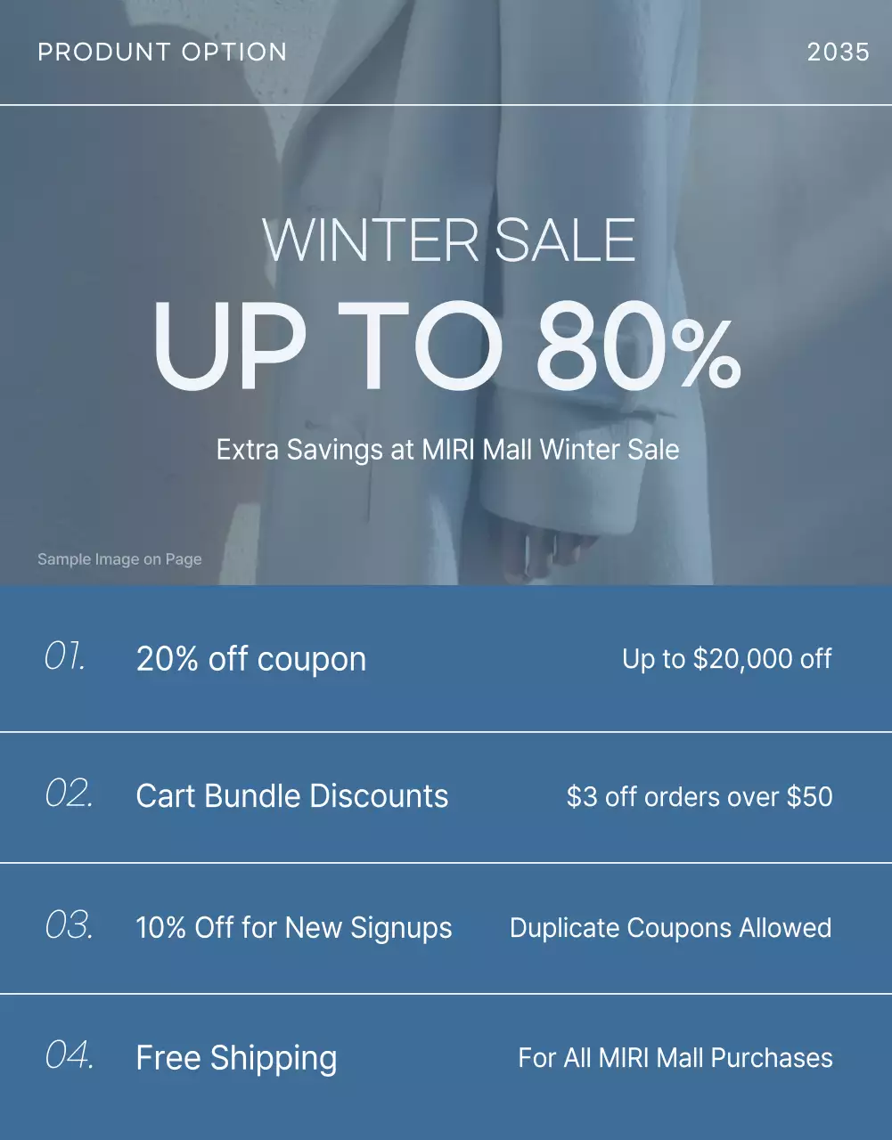 Poster Promosi Musim Dingin Modern Biru