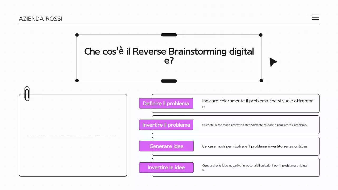 Presentazione infografica Brainstorming viola e bianco