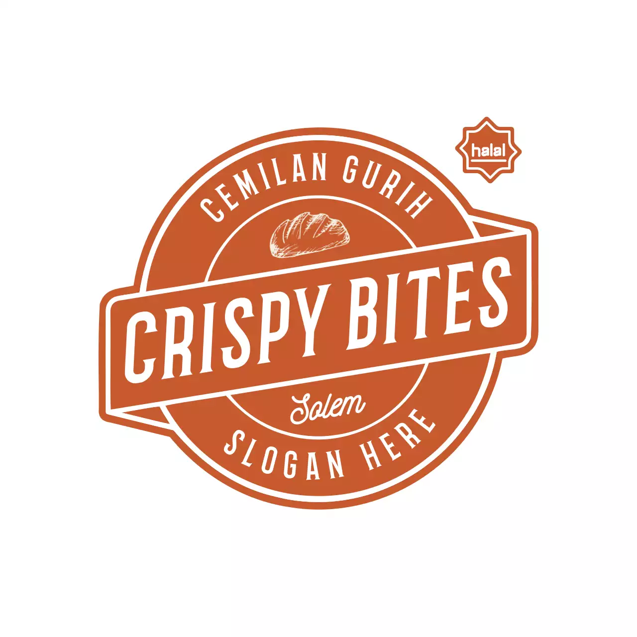 Orange Retro Food Advertisement Logo