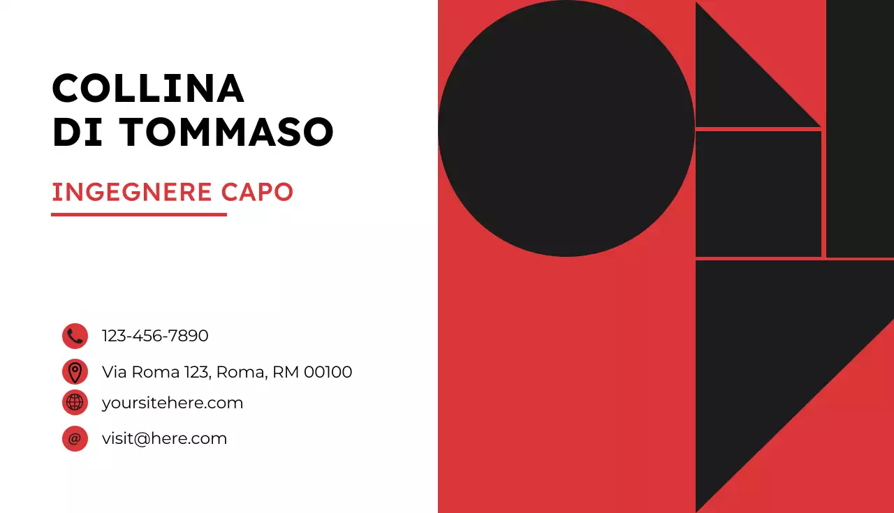 Biglietto da visita geometrico rosso